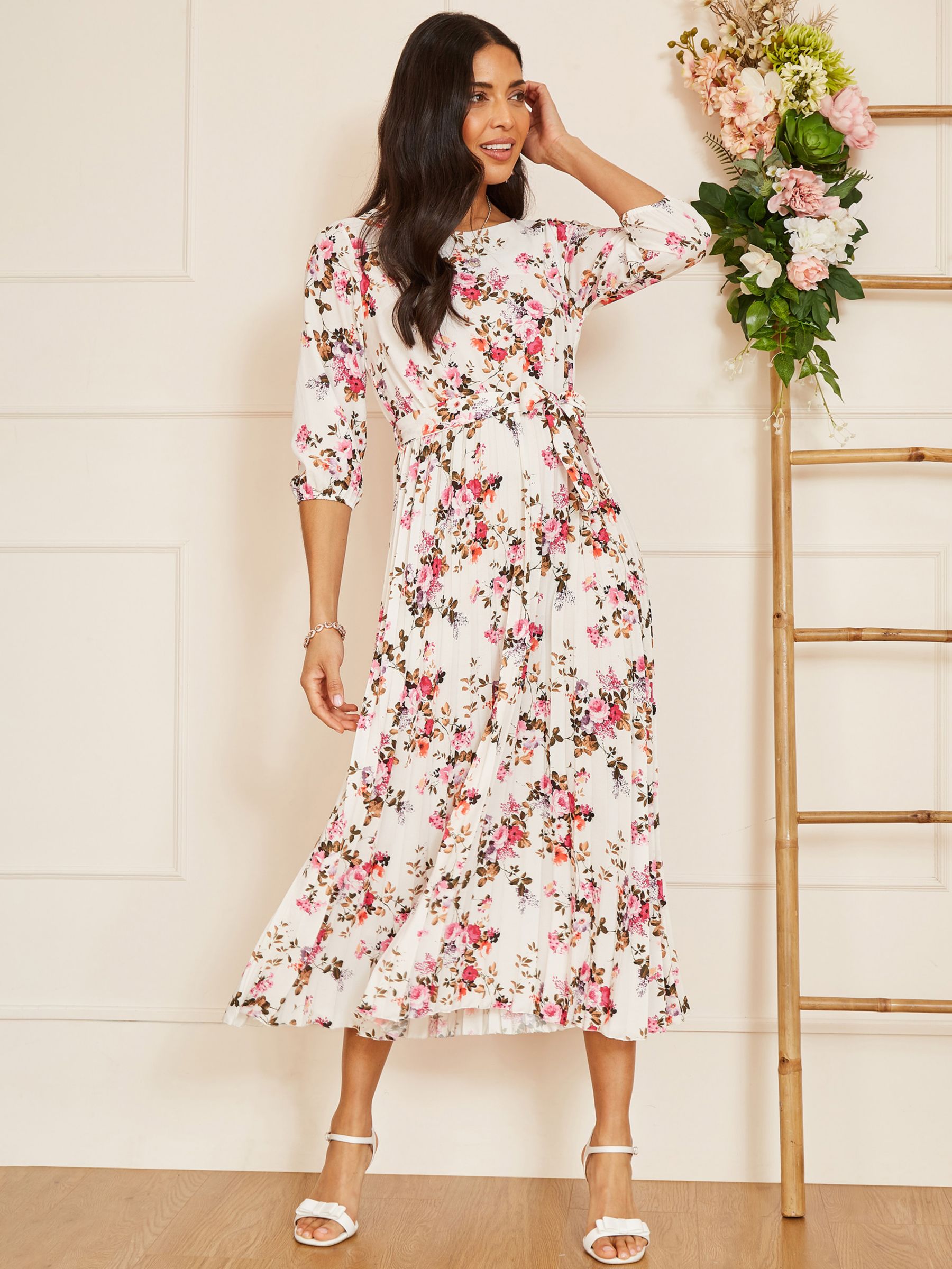 Buy Yumi Floral Print Pleated Dress Online at johnlewis.com