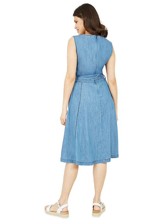 Yumi Denim Chambray Dress, Light Blue