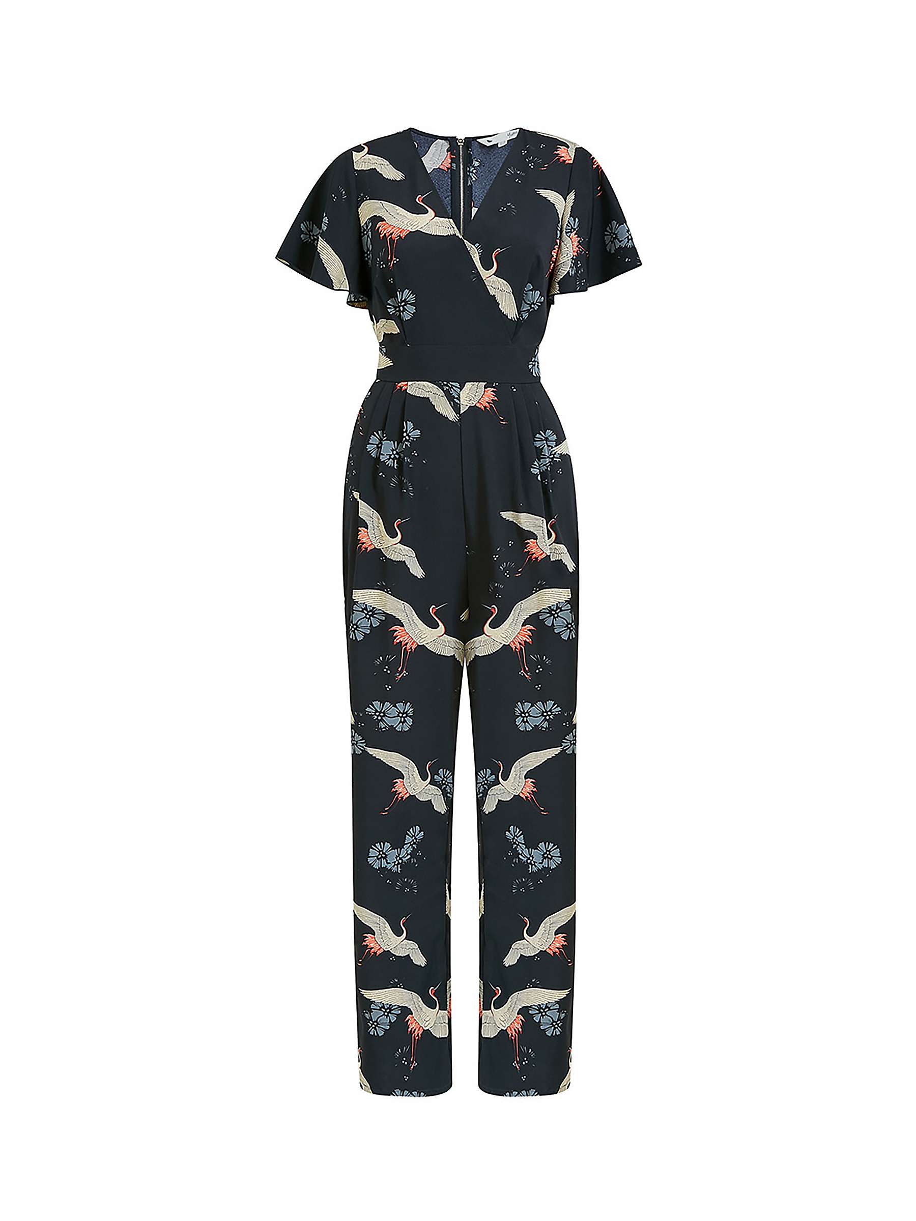 Buy Yumi Floral Print Wrap Jumpsuit, Black Online at johnlewis.com