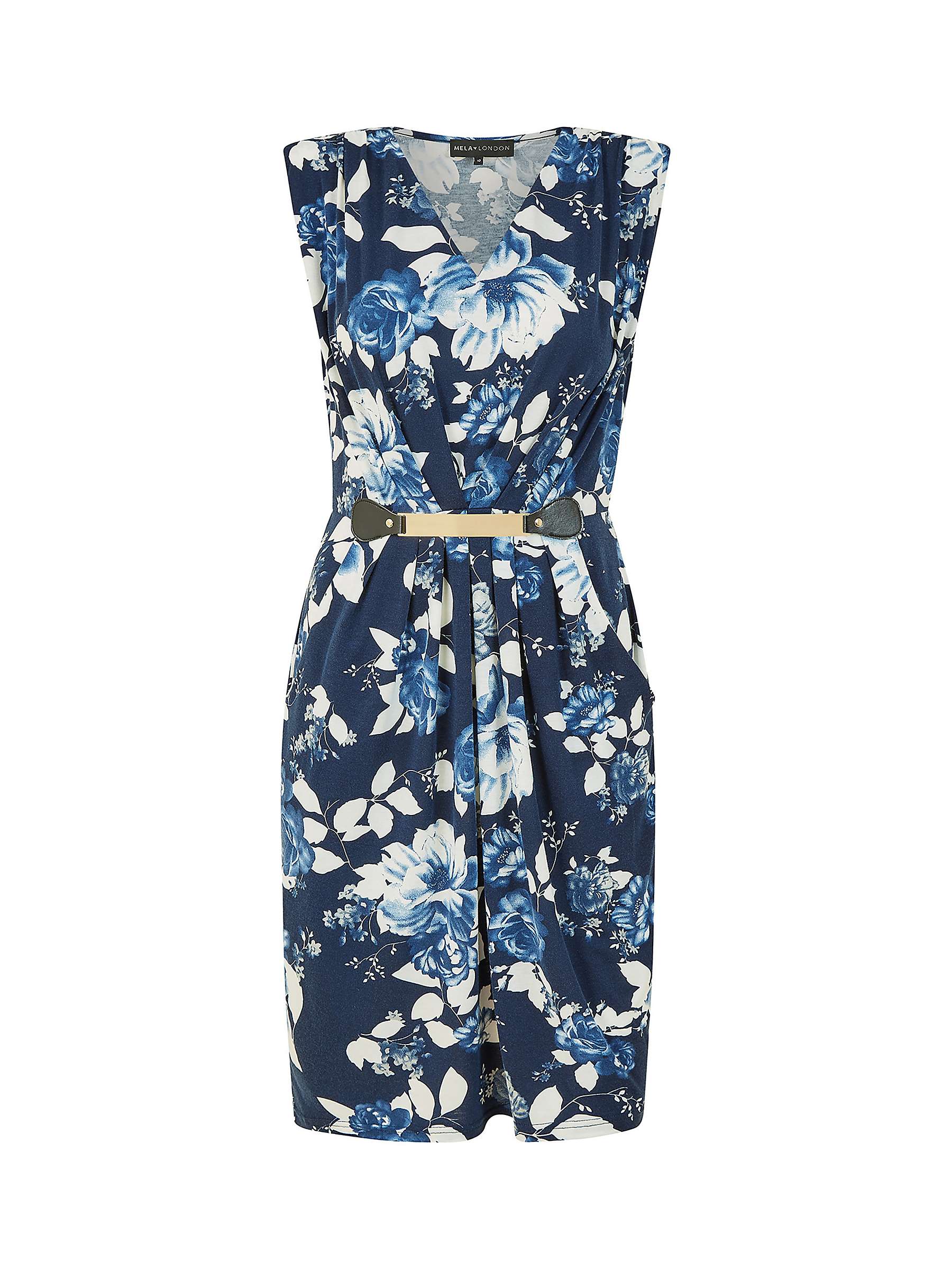 Buy Mela London Floral Print Jersey Pocket Mini Dress, Navy Online at johnlewis.com