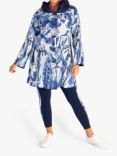 chesca Abstract Garden Print Reversible Raincoat, Navy/Marine