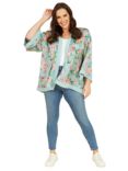 Mela London Curve Floral Satin Kimono