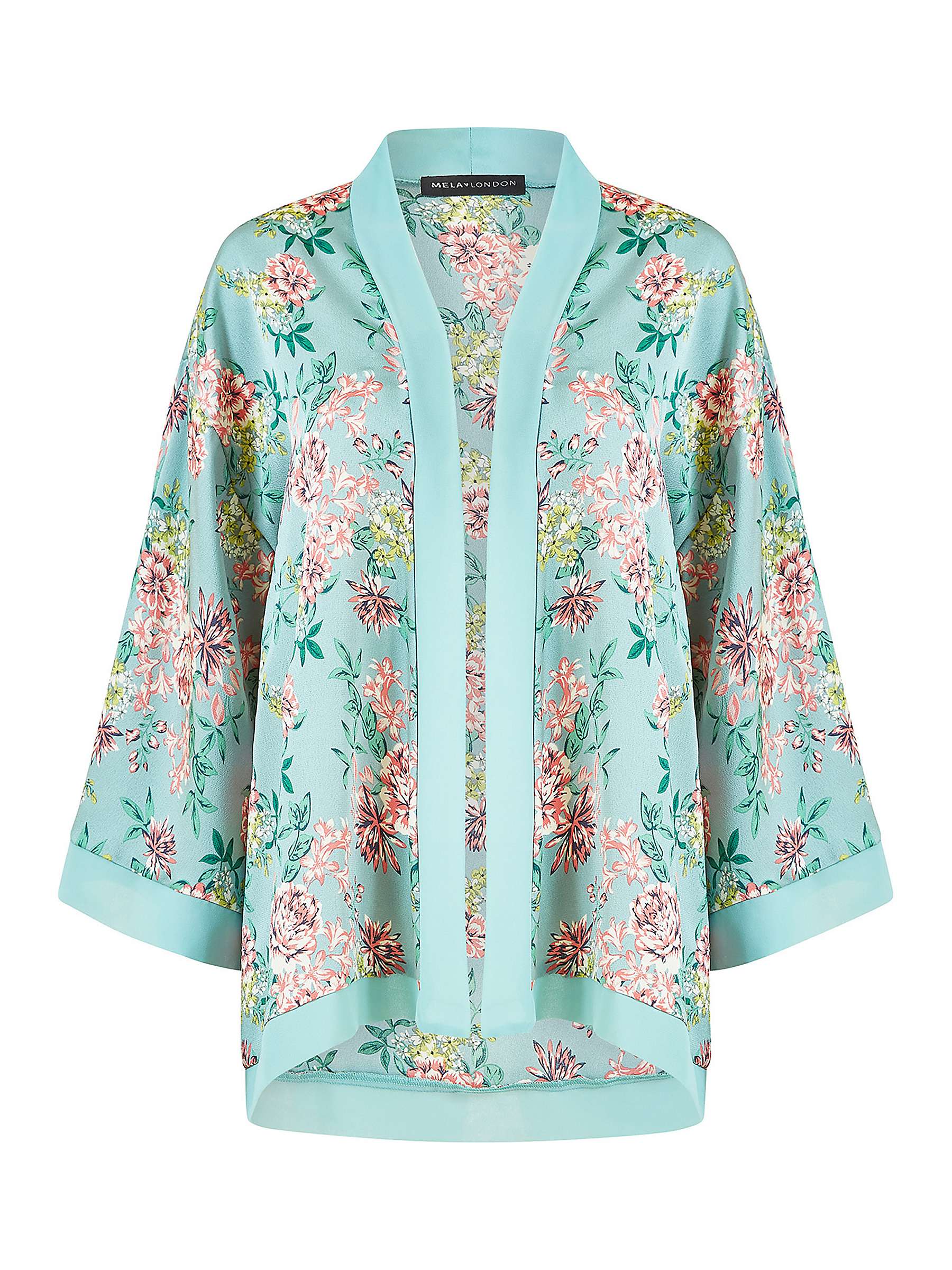 Buy Mela London Curve Floral Satin Kimono Online at johnlewis.com