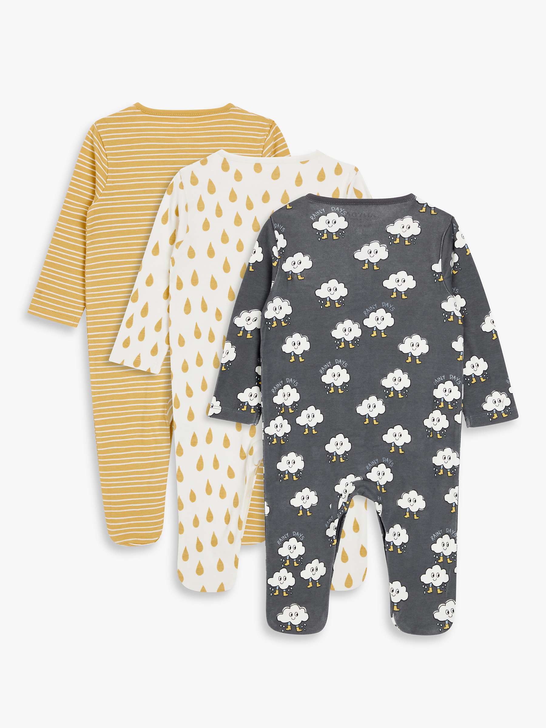 Buy John Lewis ANYDAY Baby Weather Print Sleepsuit, Pack of 3, Multi Online at johnlewis.com