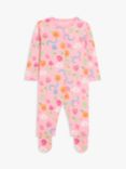 John Lewis ANYDAY Baby Floral Print Sleepsuit, Pink/Multi