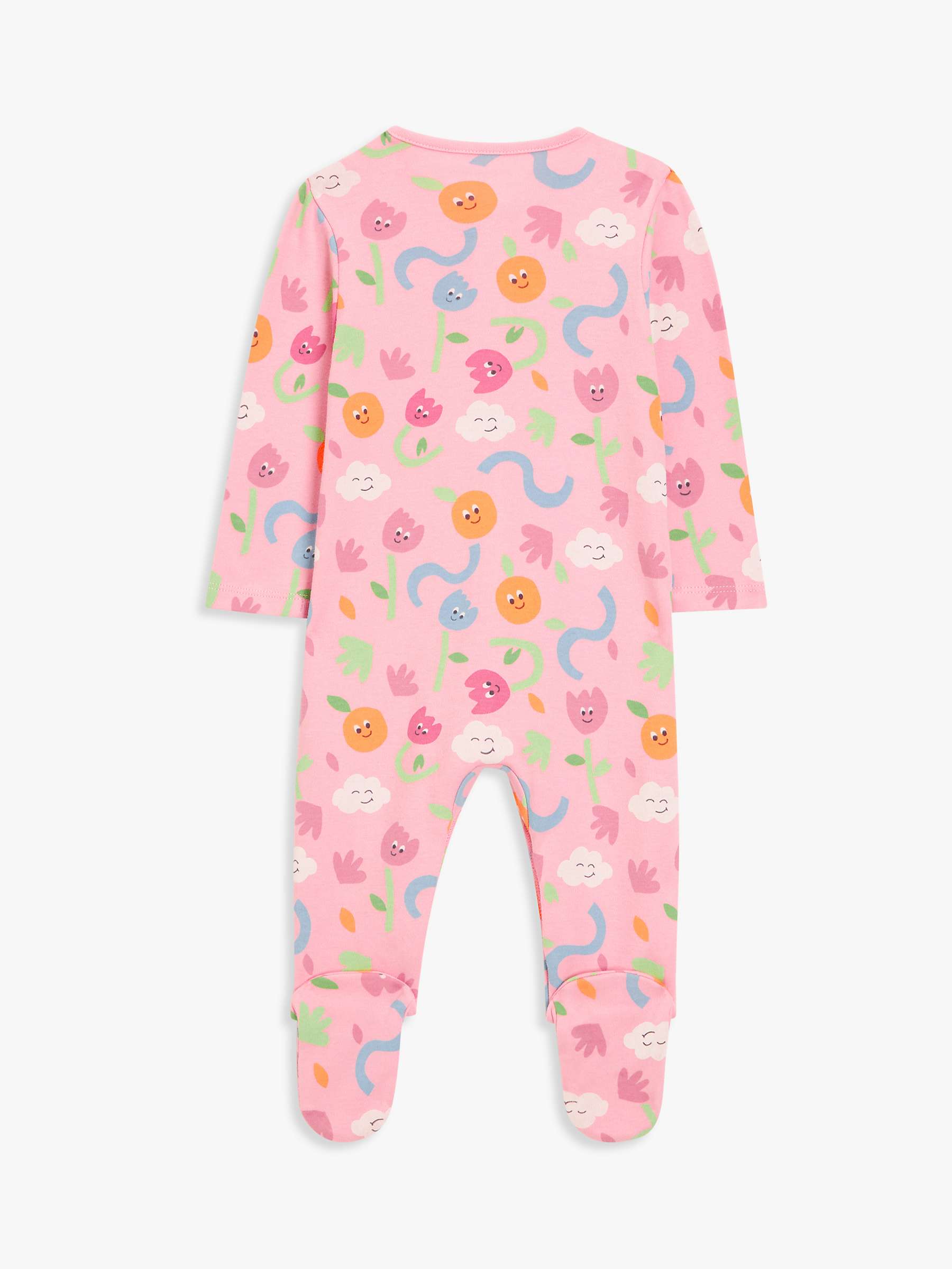 Buy John Lewis ANYDAY Baby Floral Print Sleepsuit, Pink/Multi Online at johnlewis.com