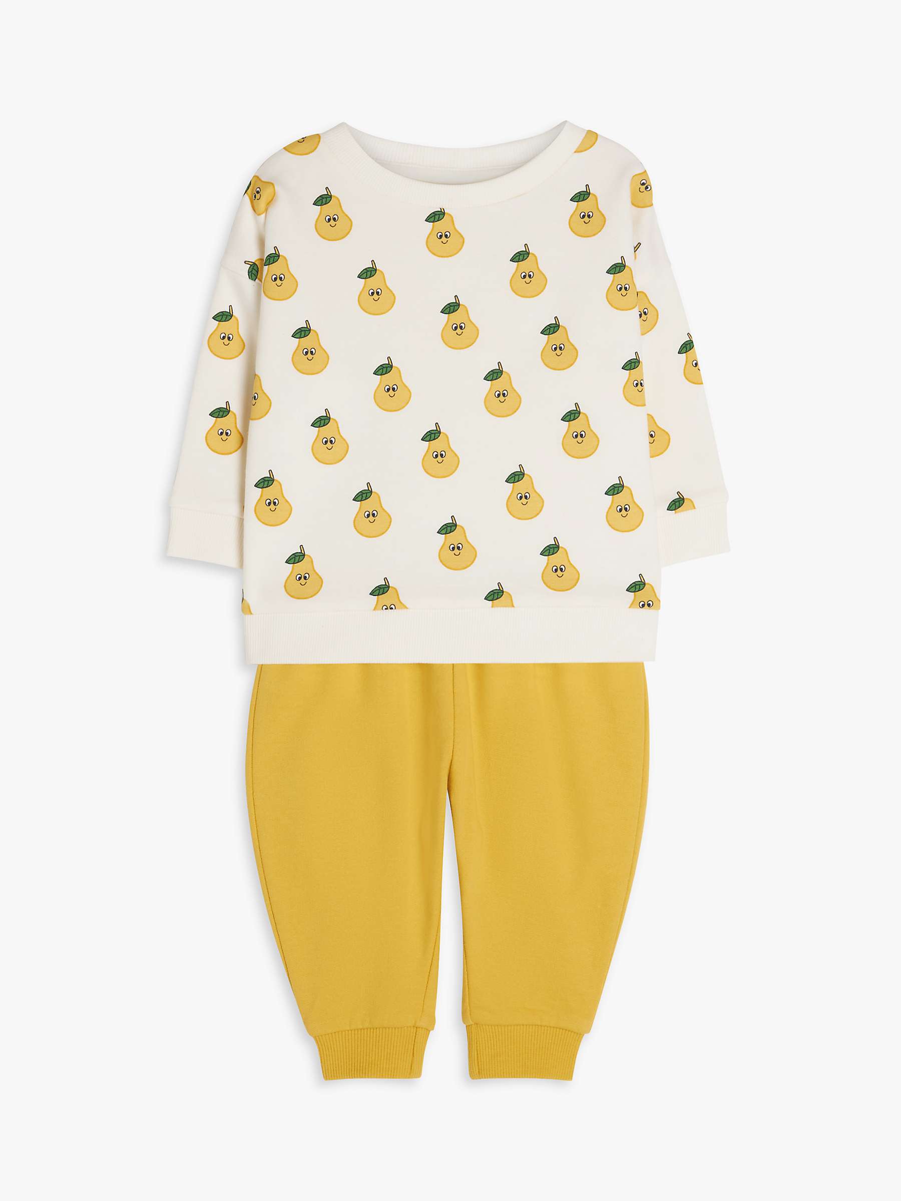 Buy John Lewis ANYDAY Baby Pear Print Sweatshirt & Joggers Set, Yellow/White Online at johnlewis.com