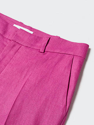 Mango Boreli Linen Trousers, Purple