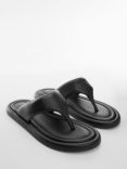 Mango Sam Leather Footbed Sandals