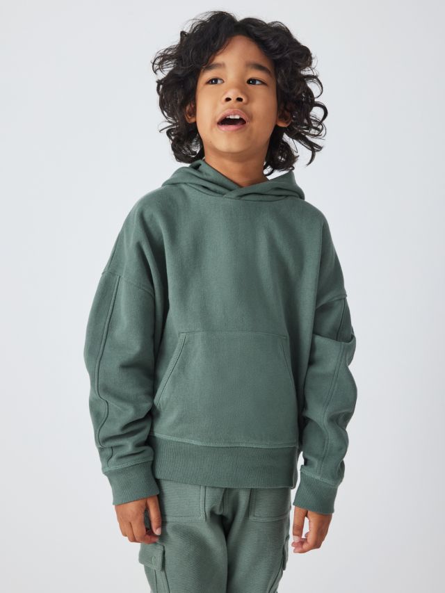 John Lewis Kids Plain Pull Over Hoodie Green 2 years