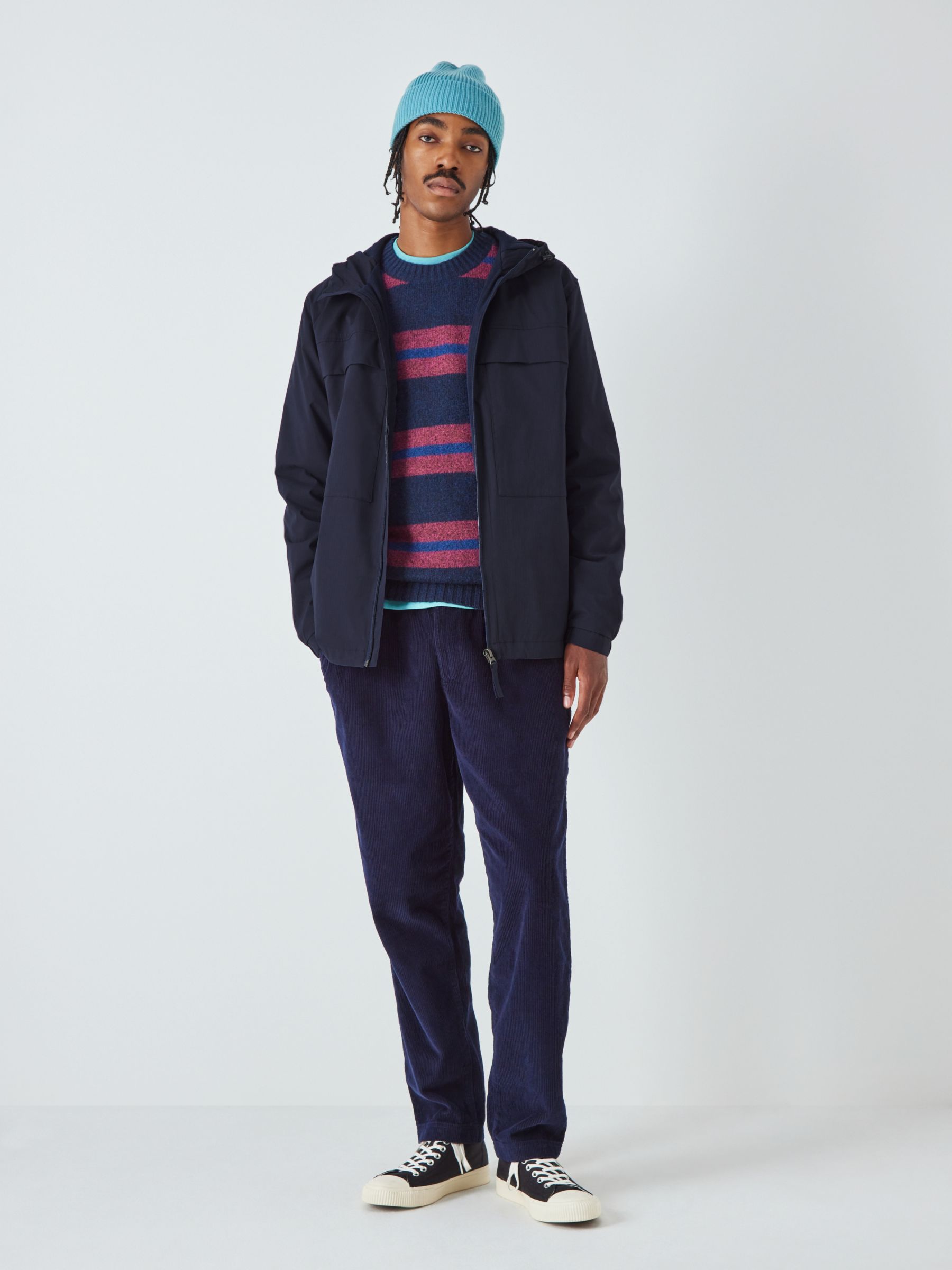 John Lewis ANYDAY Ripstop Hooded Anorak, Navy at John Lewis & Partners