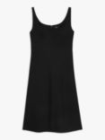 Theory Portrait Neck Sleeveless Wool Blend Midi Dress, Black