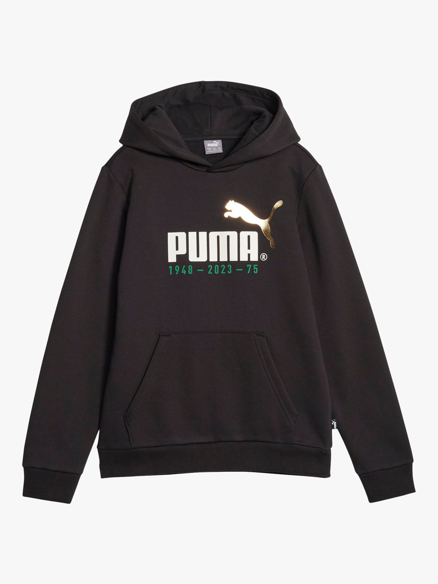 PUMA Kids' Metallic Logo Hoodie, Black