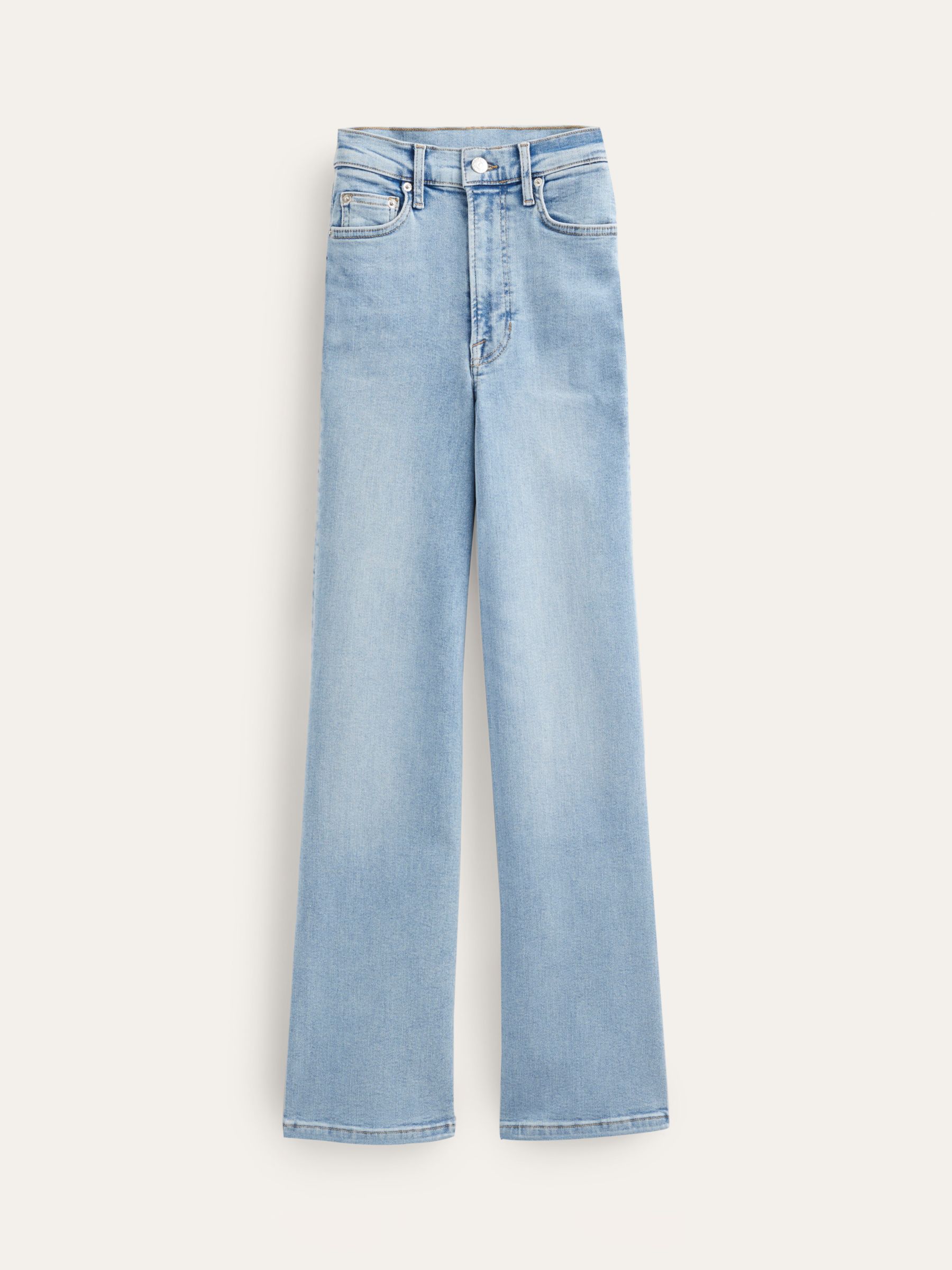 Boden High Rise True Straight Jeans, Light Blue, W26/L32
