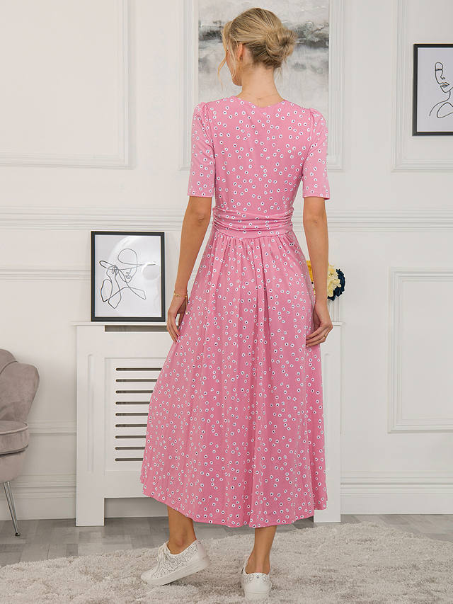 Jolie Moi Racquel Spot Jersey Maxi Dress, Dusty Pink