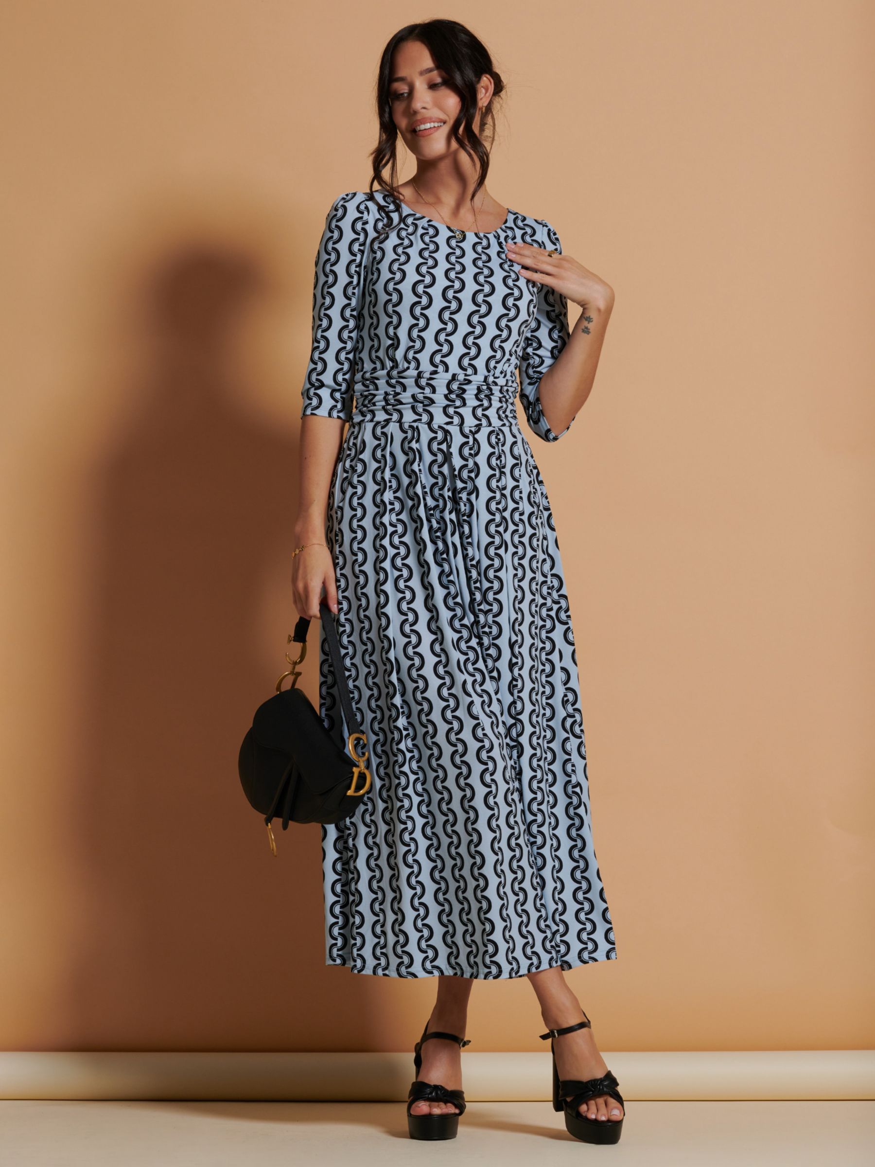 Jolie Moi Cierra Jersey Maxi Dress, Light Blue at John Lewis & Partners