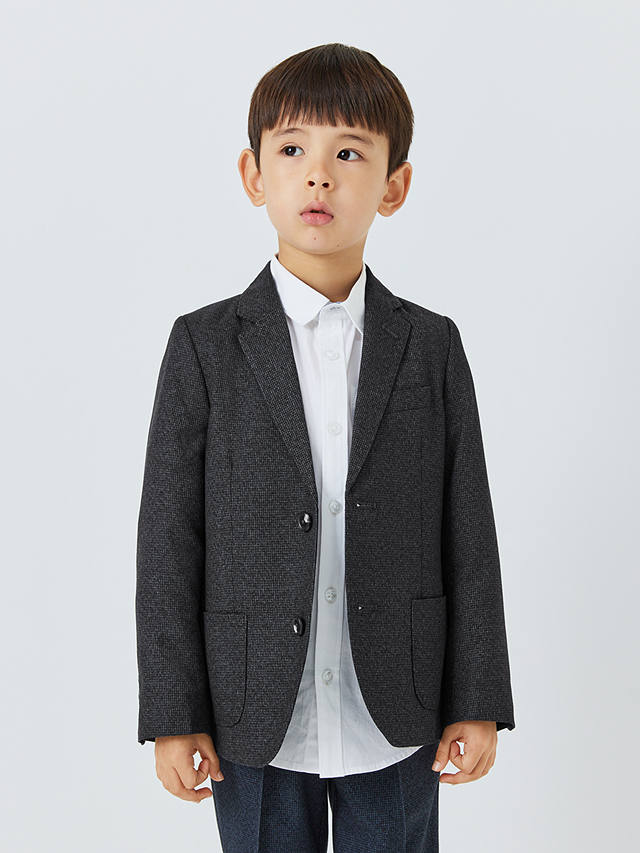 John Lewis Heirloom Collection Kids' Relaxed Check Blazer, Grey