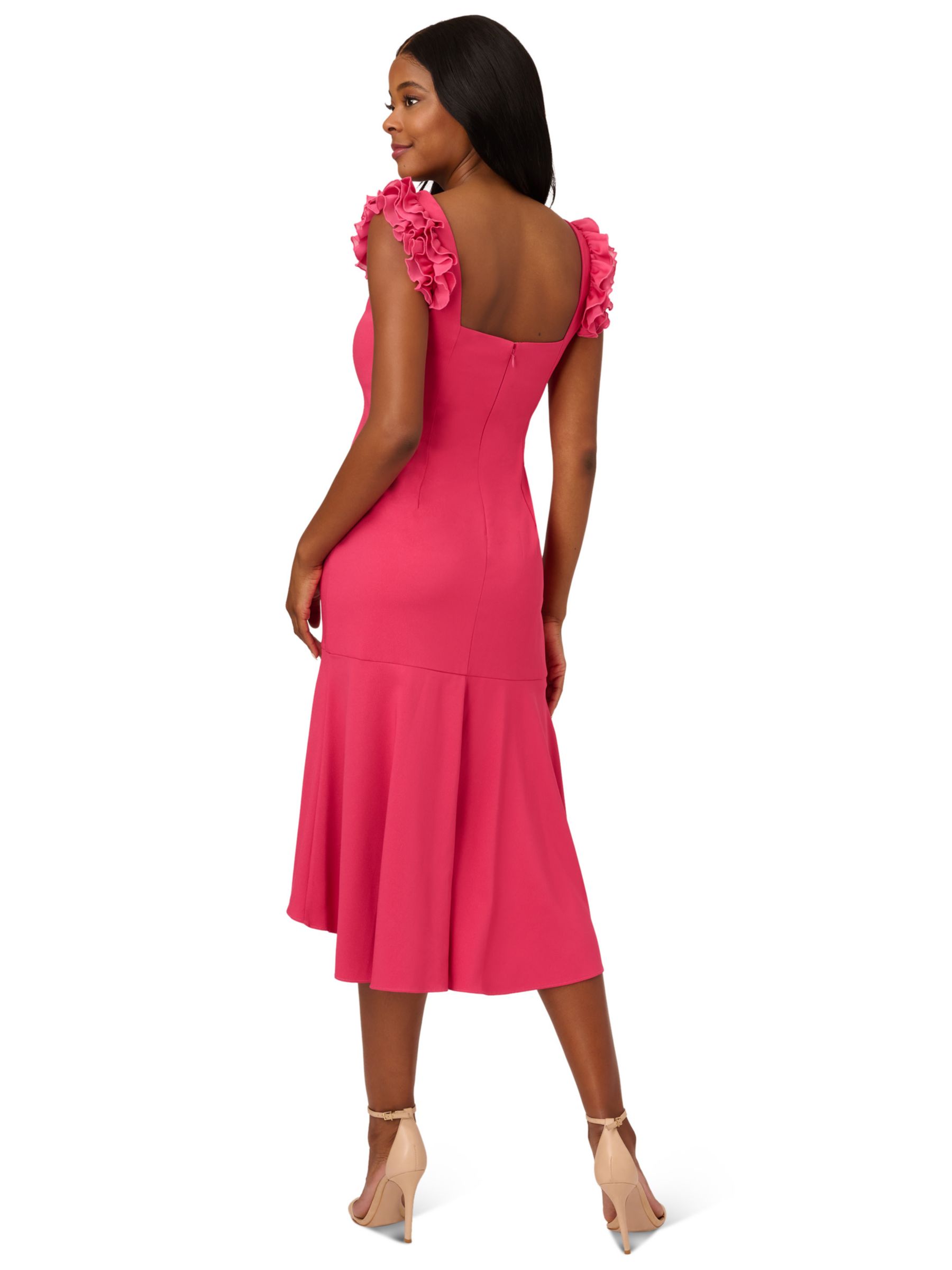 Adrianna Papell Satin Crepe High Low Dress Pink Lotus 6