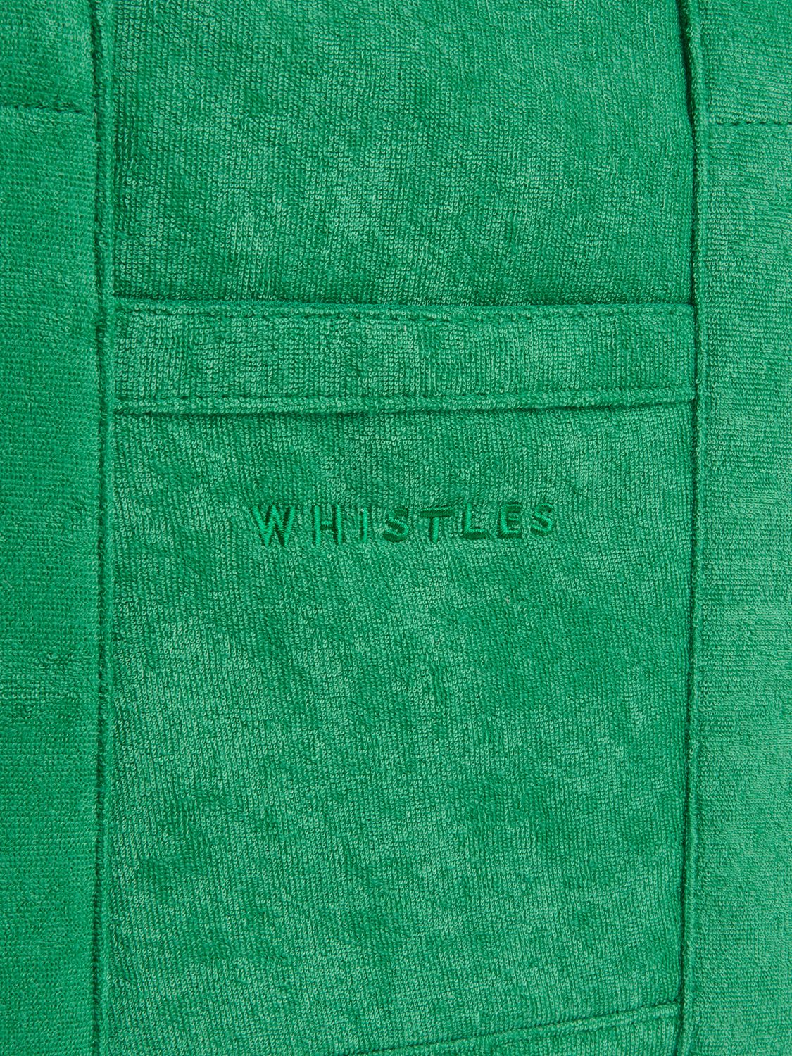 Whistles Penny Oversized Towelling Tote Bag, Green at John Lewis & Partners