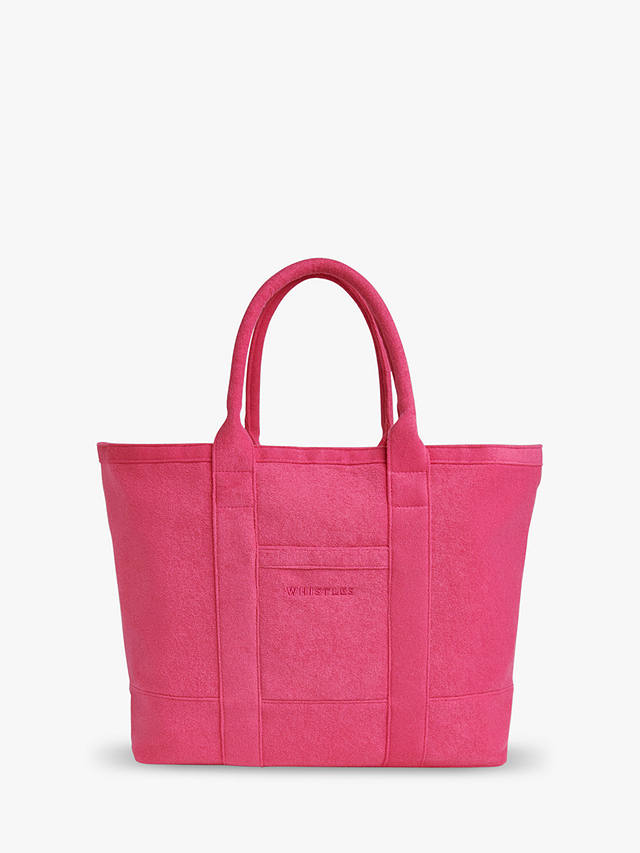 Whistles Penny Oversized Towelling Tote Bag, Pink