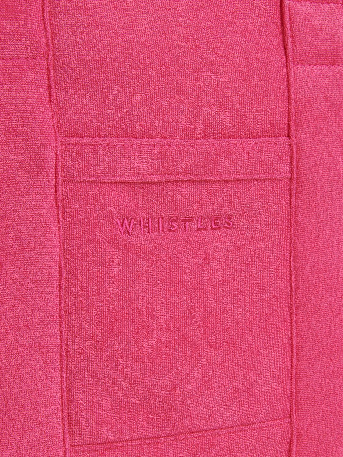 Whistles Penny Oversized Towelling Tote Bag, Pink at John Lewis & Partners
