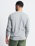 Aubin Buttermere Long Sleeve Cotton Logo T-Shirt, Grey Marl