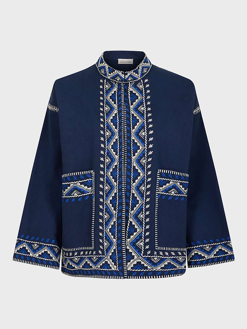 Gerard Darel Esma Embroidered Jacket, Navy at John Lewis & Partners