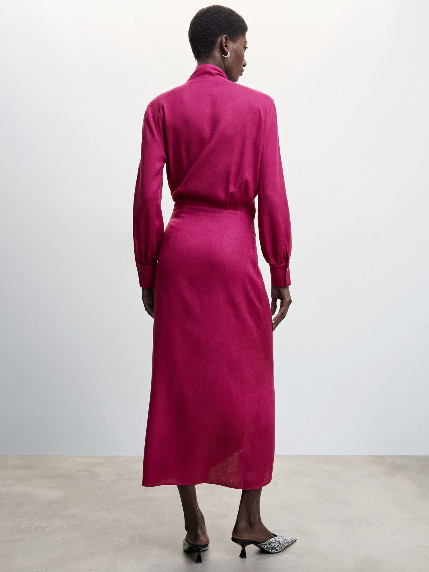 Buy Mango Rustik Draped Linen Blend Wrap Dress Online at johnlewis.com