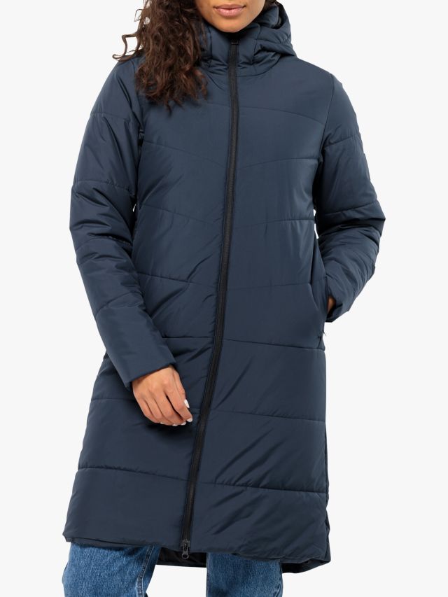 Jack Wolfskin Deutzer Padded Hooded Coat, Night Blue, XS