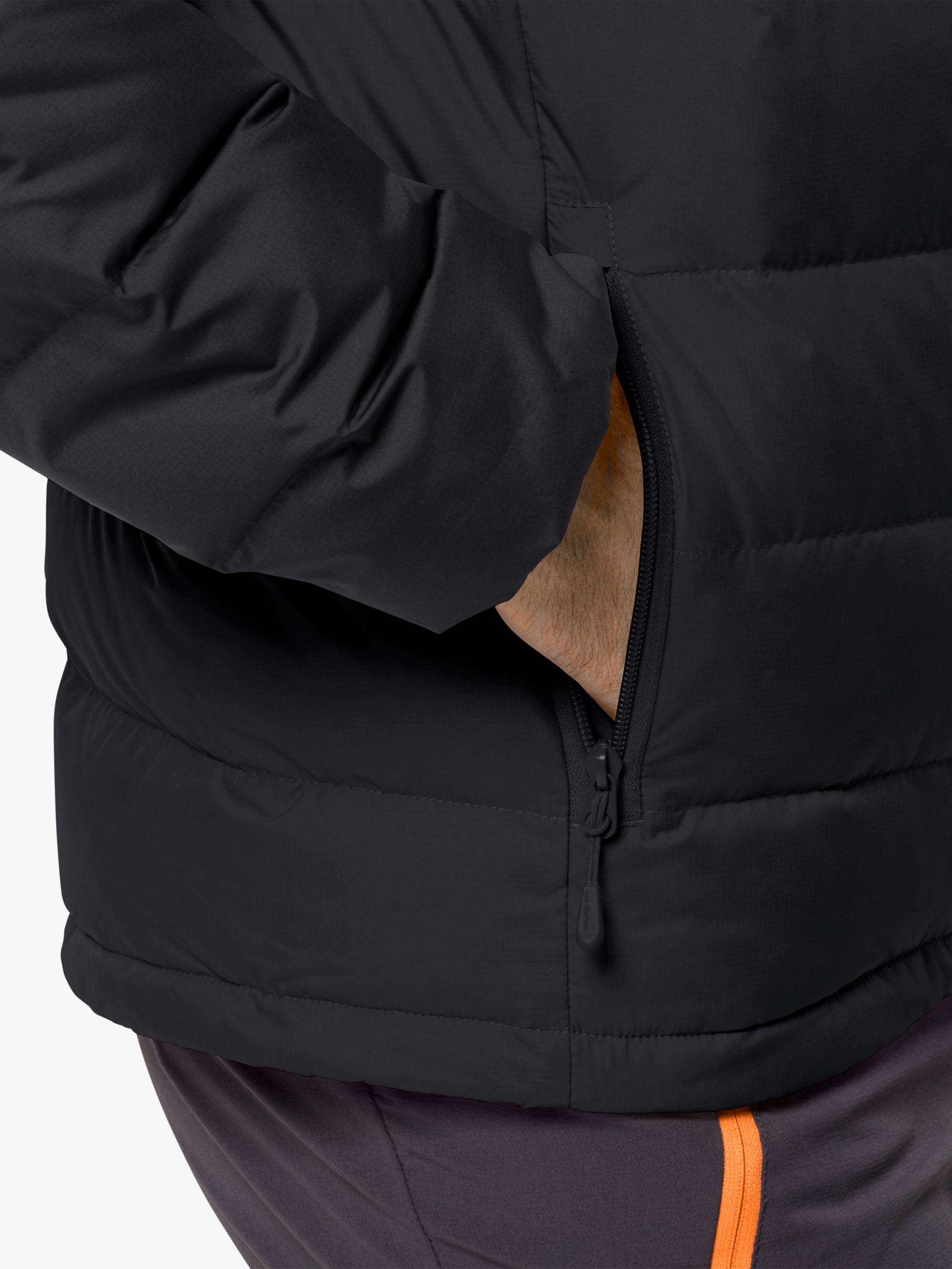 Jack Wolfskin Ather Down Men's Hooded Jacket, Black, XL