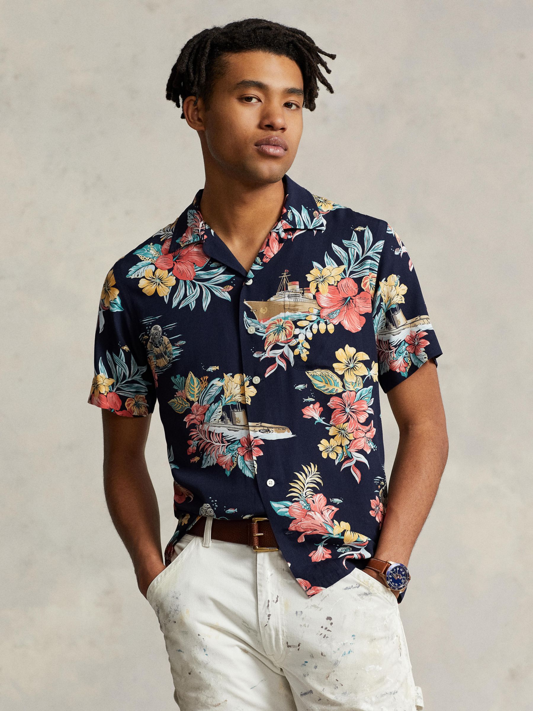 Polo Ralph Lauren Classic Fit Tropical Print Shirt, Uncharted Territory