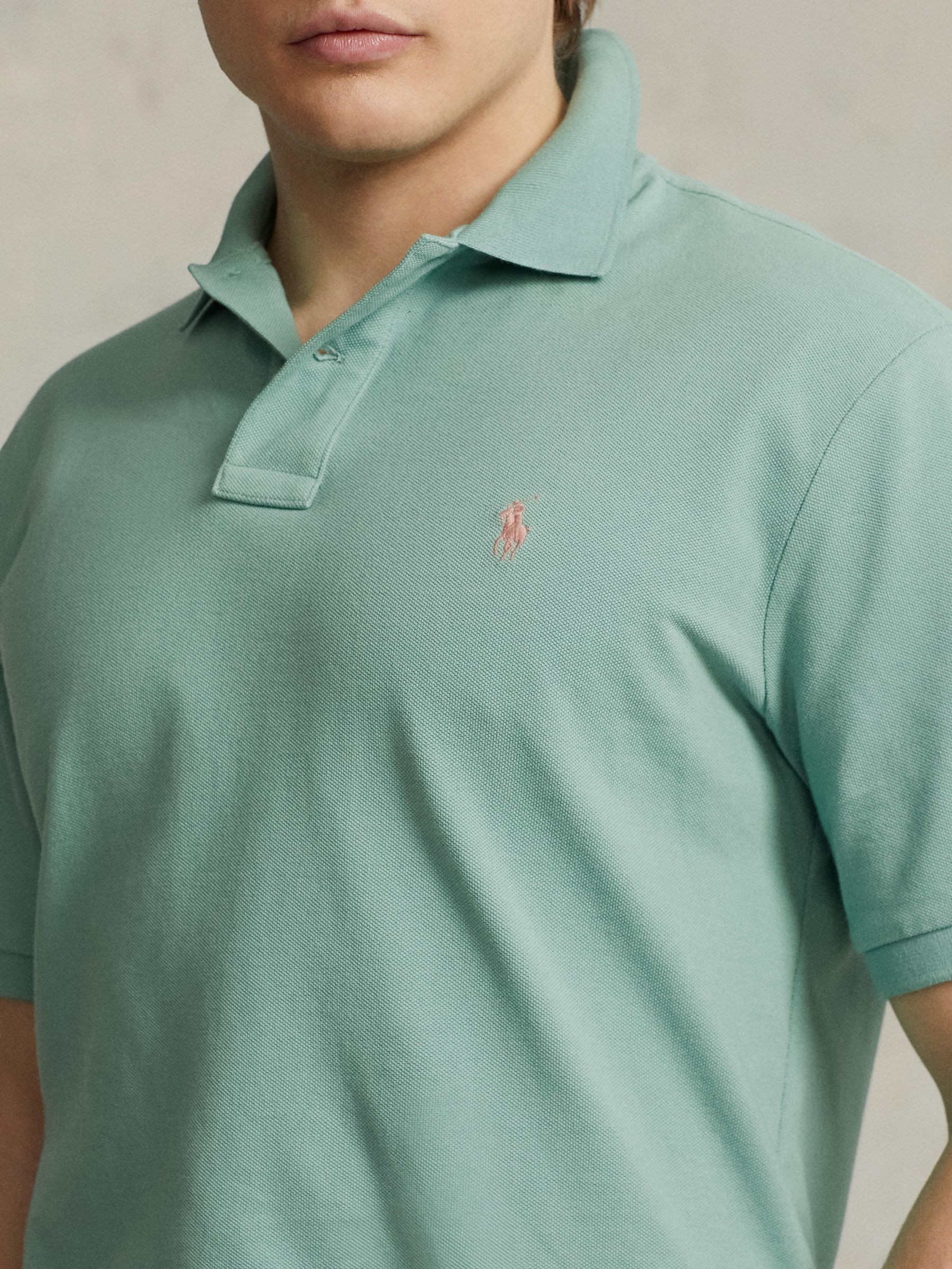 Polo Ralph Lauren Custom Slim Fit Mesh Polo Top, Essex Green, S