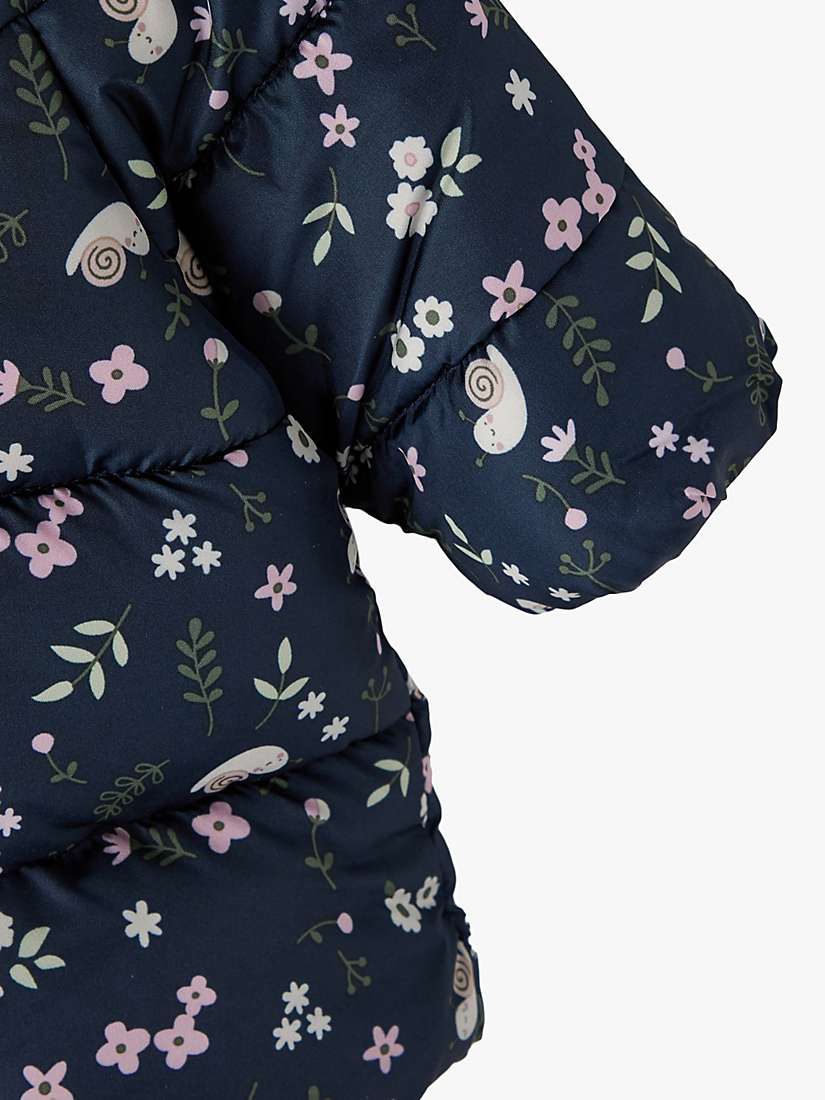 Buy NAME IT Kids' Milena Floral Print Puffer Coat, Dark Sapphire Online at johnlewis.com