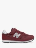 New Balance Kids' 373 Bungee Lace with Velcro Top Strap Trainers, Burgundy