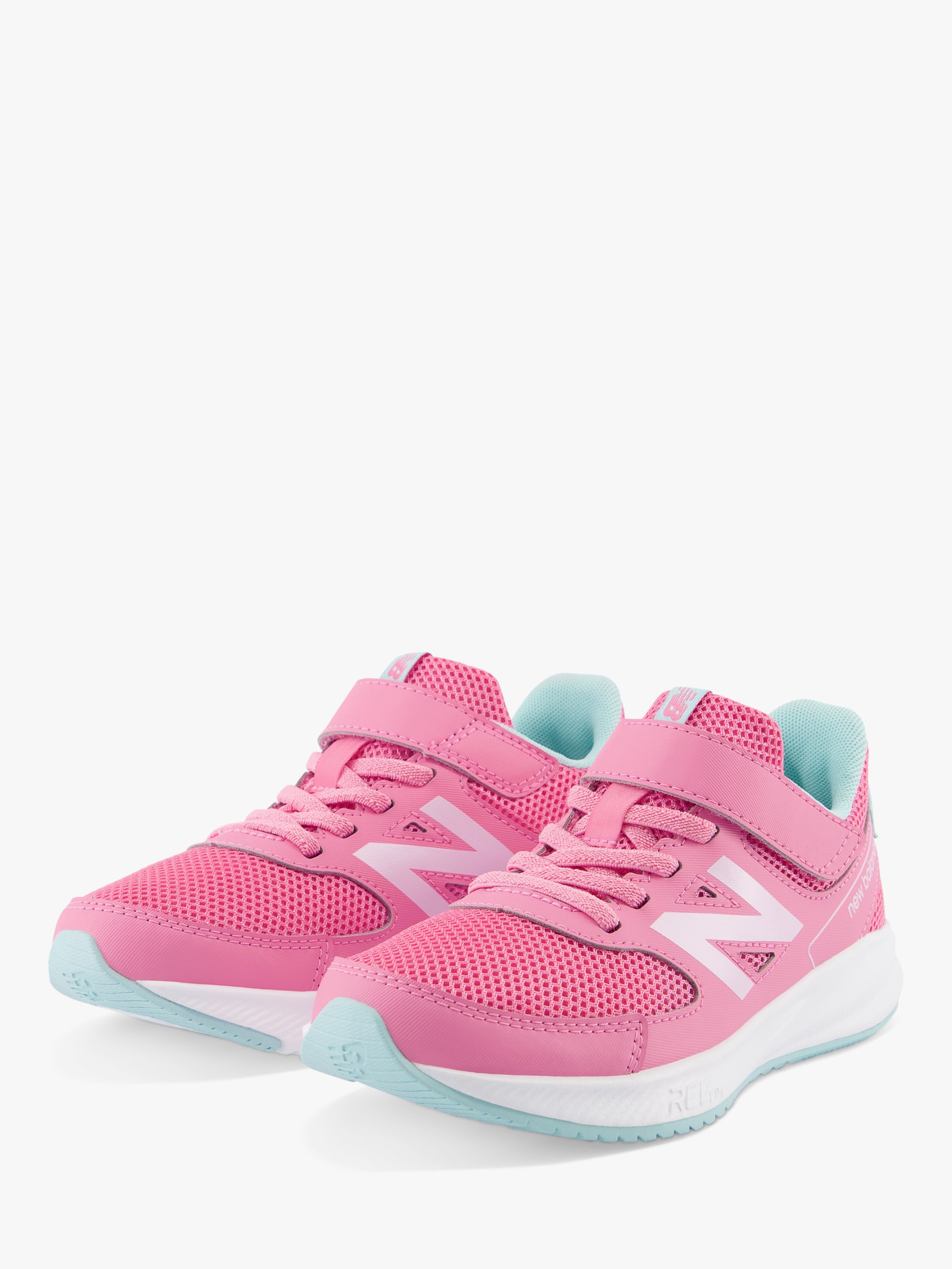 New Balance Kids' 570 V3 Velcro Trainers, Signal Pink at John Lewis ...