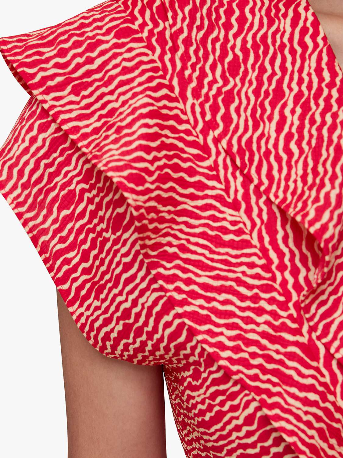 Buy Whistles Wiggly Lines Adeline Midi Dress, Red/Multi Online at johnlewis.com