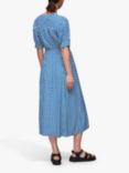 Whistles Vertical Stack Print Midi Dress, Blue/Multi