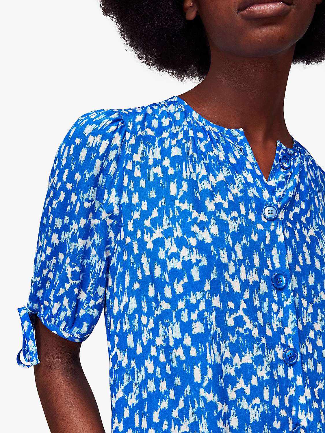 Buy Whistles Frankie Speeding Squares Print Mini Tunic Dress, Blue/White Online at johnlewis.com