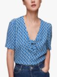 Whistles Vertical Stack Bow Top, Blue/Multi