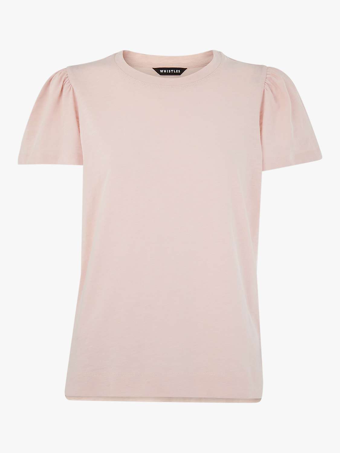 Buy Whistles Cotton Frill Sleeve Top, Pale Pink Online at johnlewis.com