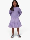 Whistles Kids' Chunky Cotton Rib Knit Jumper, Purple