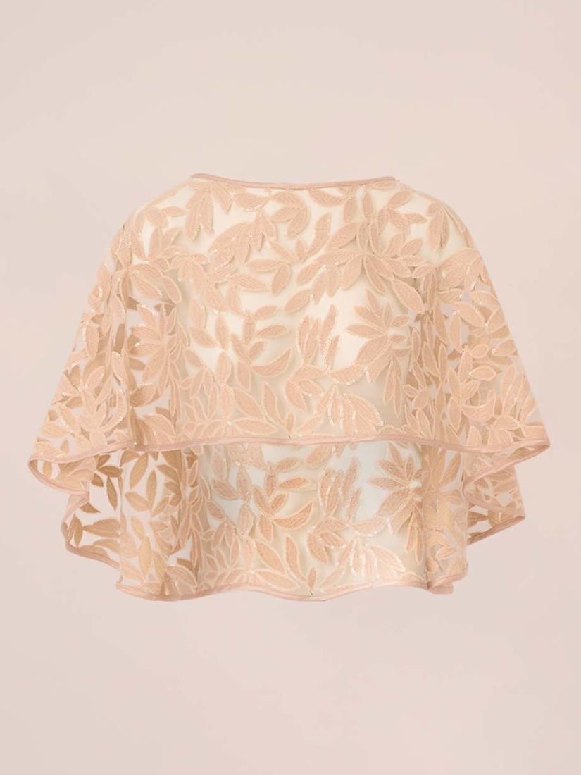 Adrianna Papell Embroidered Cape Cover Up Pale Blush at John