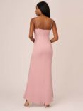 Adrianna Papell Satin Crepe Ruffle Front Maxi Dress, Steel Rose
