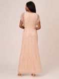 Adrianna Papell Studio Beaded Blouson Maxi Dress, Rose Blush