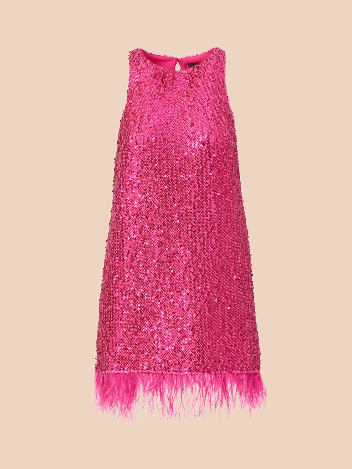 Buy Aidan by Adrianna Papell Sequin Halter Swing Dress, Hot Pink Online at johnlewis.com