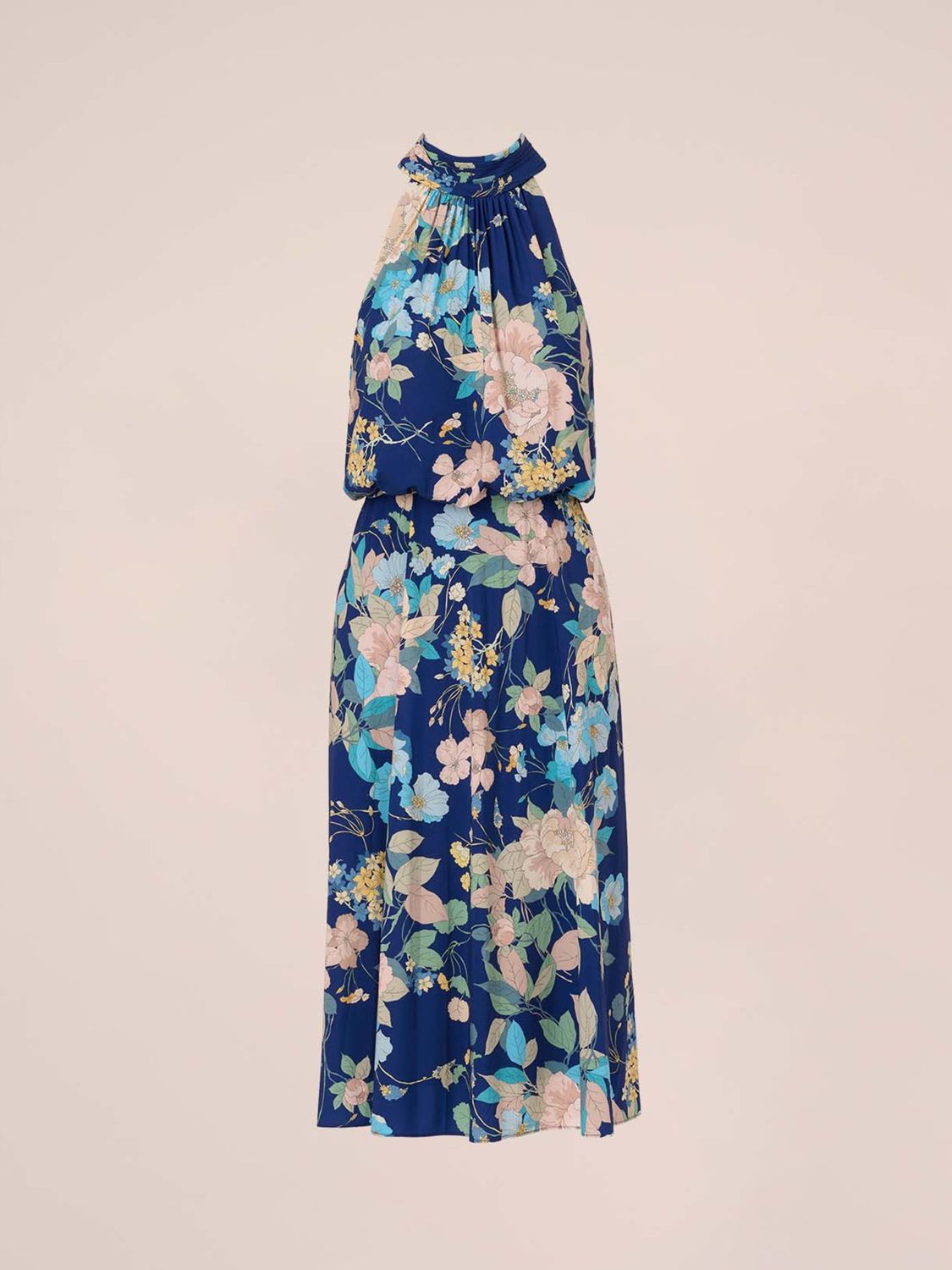 Adrianna Papell Stretch Floral Chiffon Midi Dress, Blue/Multi