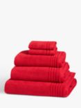 John Lewis Ultra Soft Cotton Towels, Cherry Red