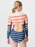 Sweaty Betty Tidal Xtra Life Long Sleeve Swimsuit, Blue Nautical Stripe