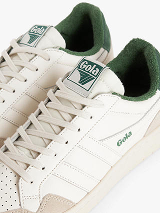 Gola Eagle Leather Lace Up Trainers, White/Green