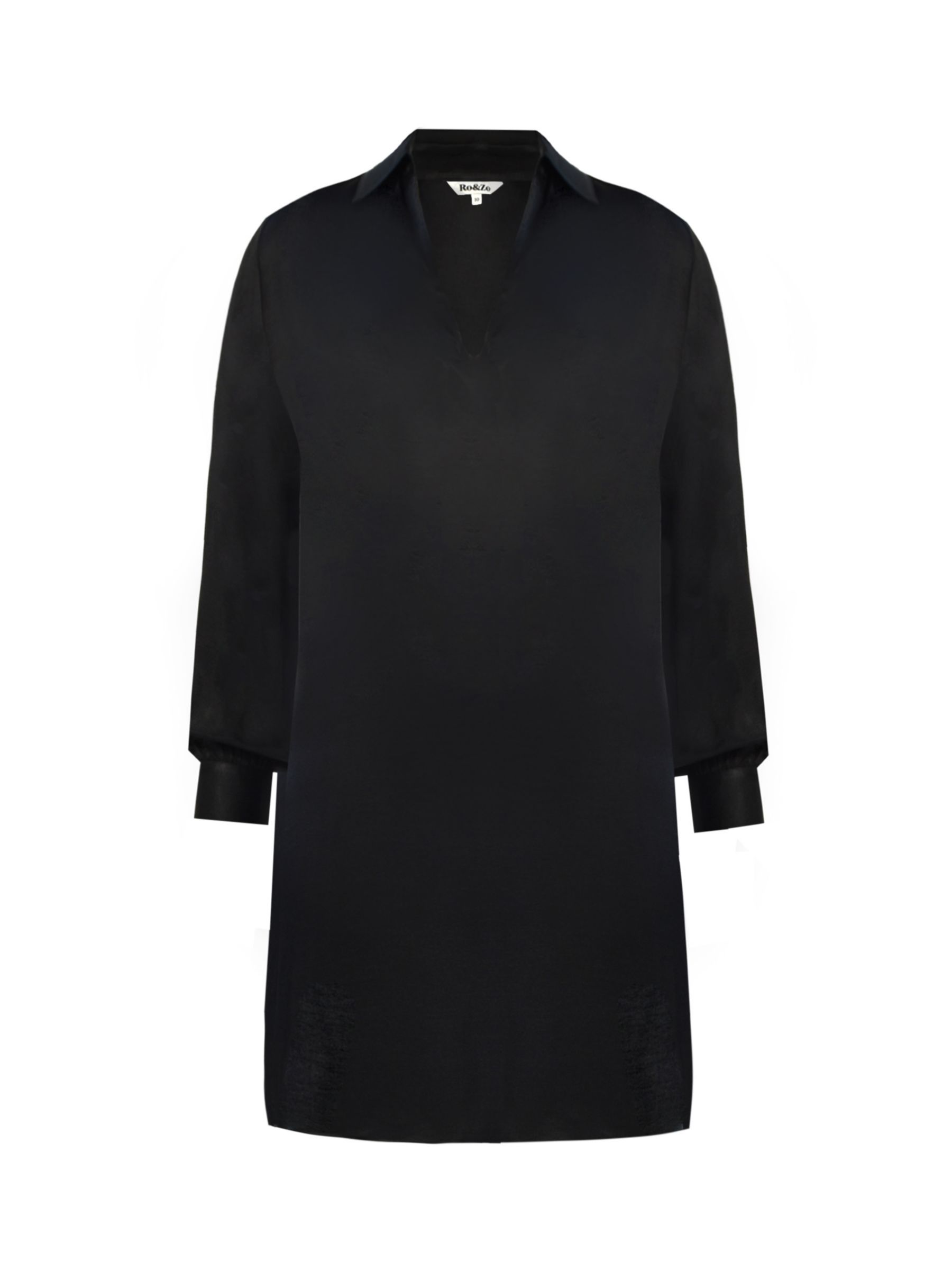Ro&Zo Collar Detail Mini Dress, Black at John Lewis & Partners